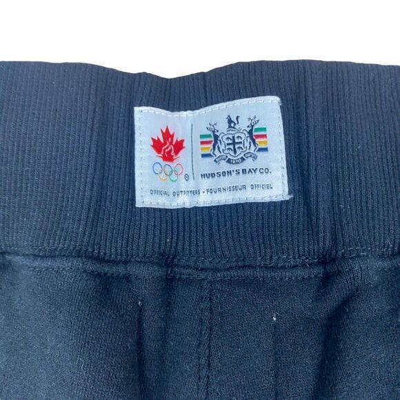 HUDSON BAY Men's Black Official Olympic Drawstring Joggers Sweatpants US S - Picture 7 of 8